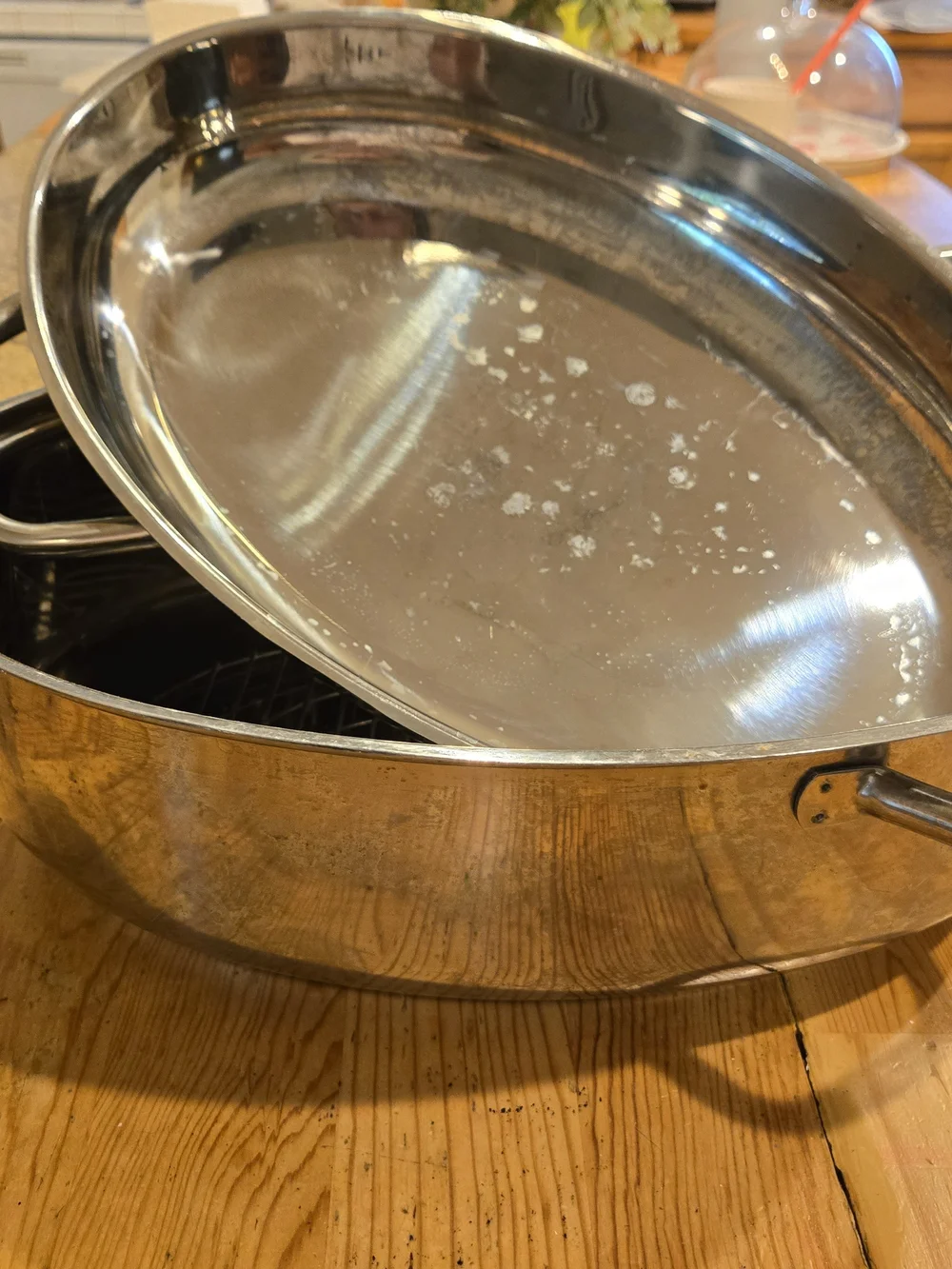 15 In. Mr. Rudolf Stainless Steel Roasting Pan W/ Rack, Lid, And Induction Safe